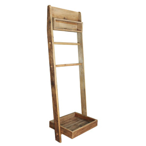 Scaffale da bagno stendino in Pino riciclato cm 62x45x175 - PINE