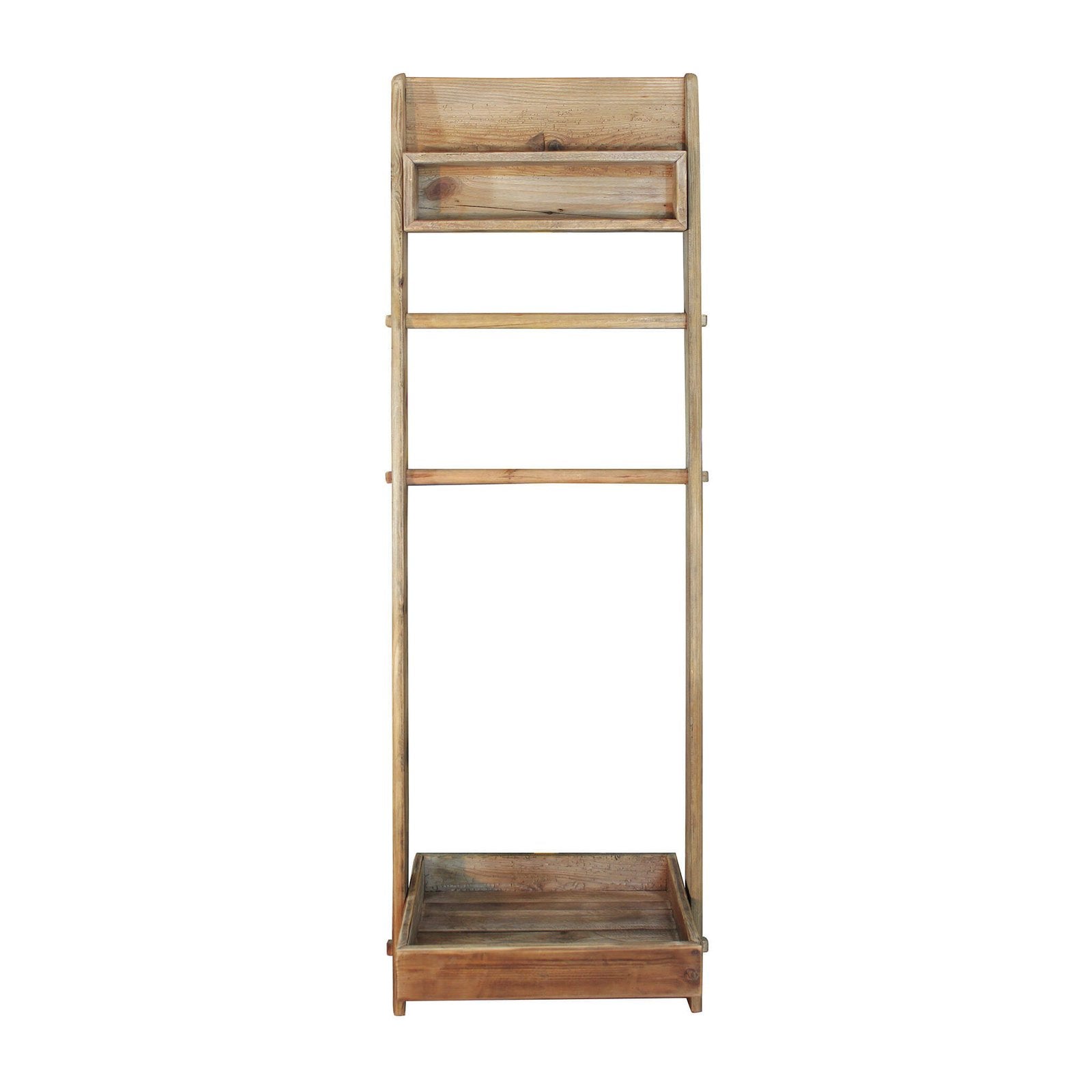 Scaffale da bagno stendino in Pino riciclato cm 62x45x175 - PINE