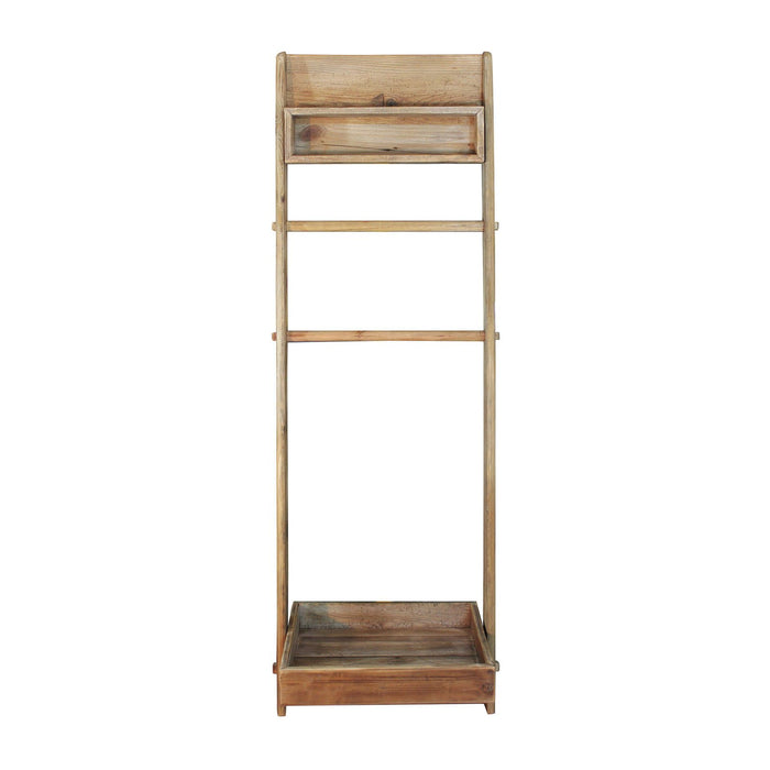 Scaffale da bagno stendino in Pino riciclato cm 62x45x175 - PINE