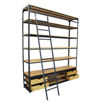 Libreria Industrial in Acciaio Legno cm 182x41x217 - NEWTON