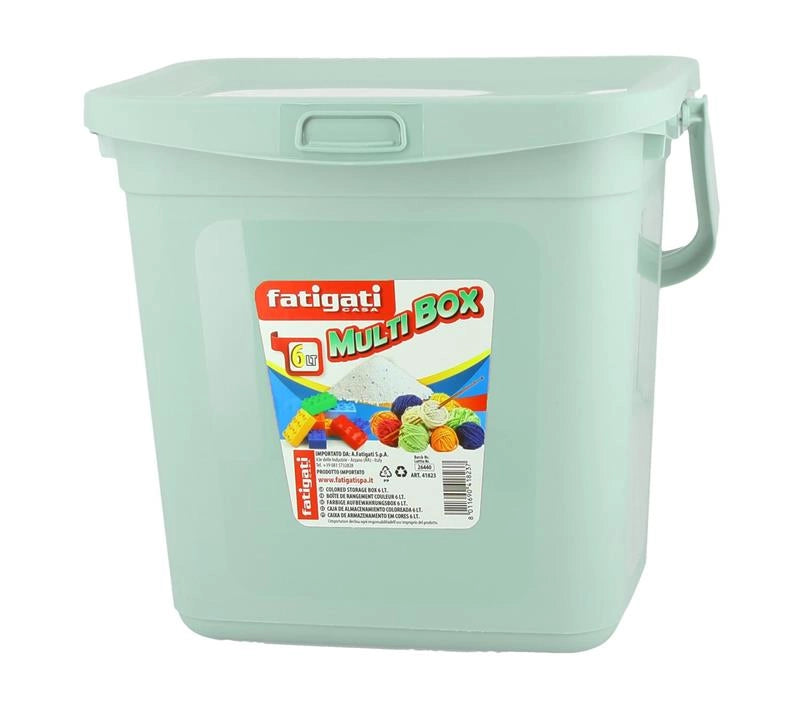 MULTIBOX IN PALSTICA CON TAPPO RICHIUDIBILE E MANIGLIA  6 LT COLI ASSORTITI