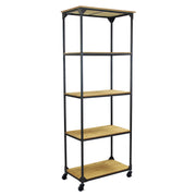 Libreria Industrial in Acciaio Legno cm 64x37 5x169 5 - ROYCE