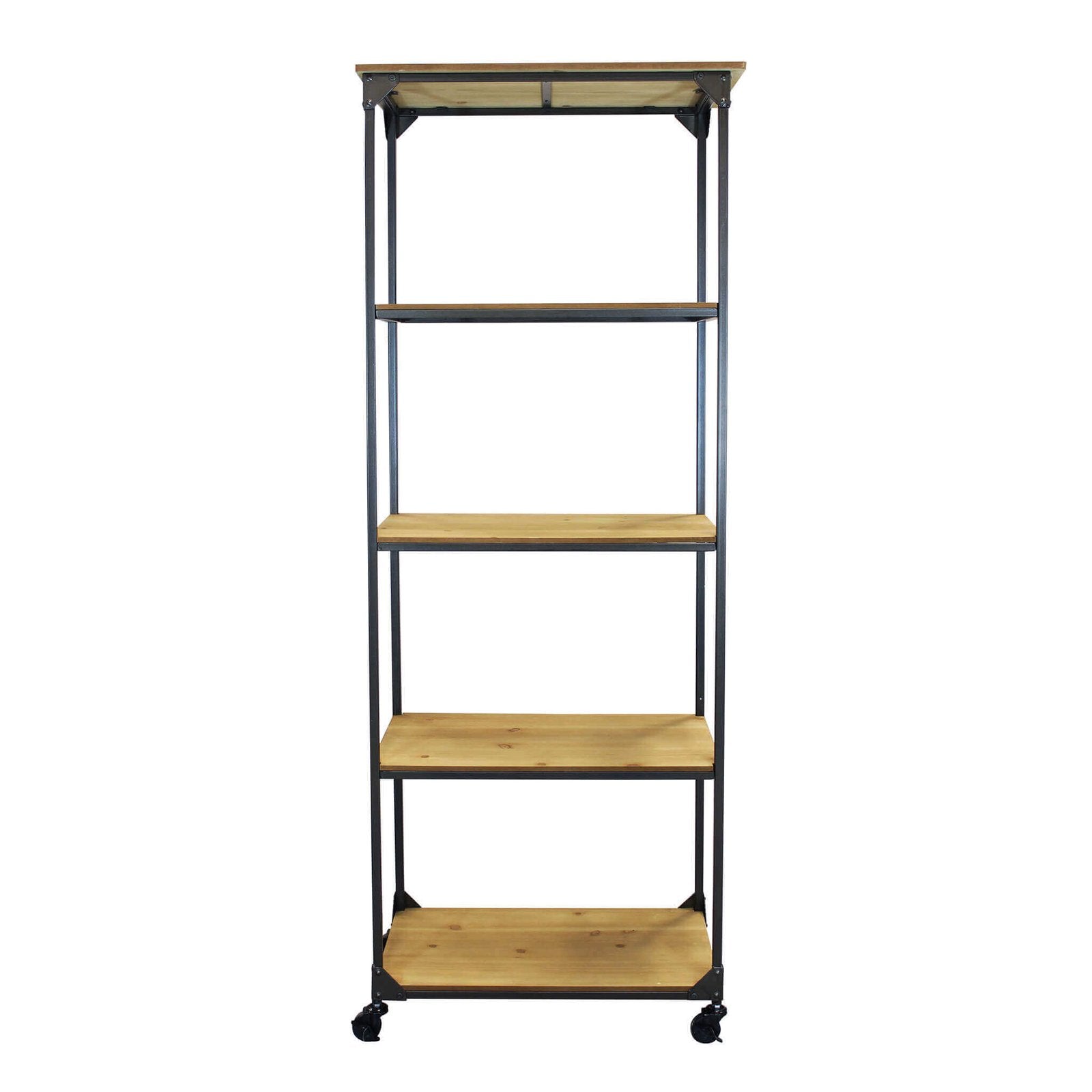 Libreria Industrial in Acciaio Legno cm 64x37 5x169 5 - ROYCE