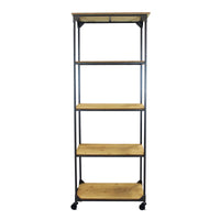 Libreria Industrial in Acciaio Legno cm 64x37 5x169 5 - ROYCE