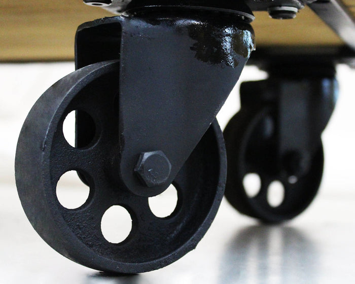 Scaffale Industrial con ruote in Legno Metallo cm 77x40x168 - BRAXTON