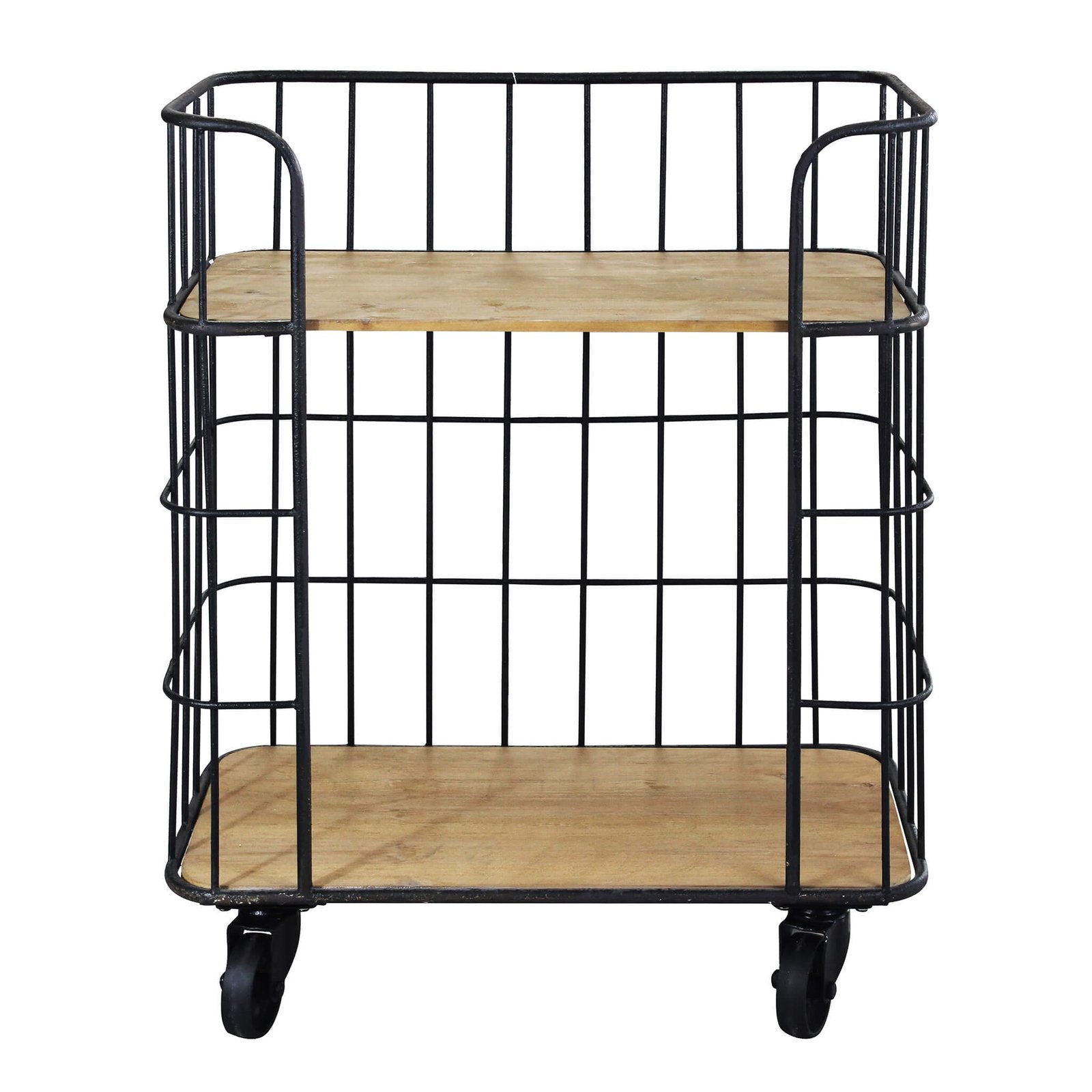 Scaffale Industrial con ruote in Legno Metallo cm 72x39x87 - DALLAS