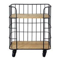 Scaffale Industrial con ruote in Legno Metallo cm 72x39x87 - DALLAS