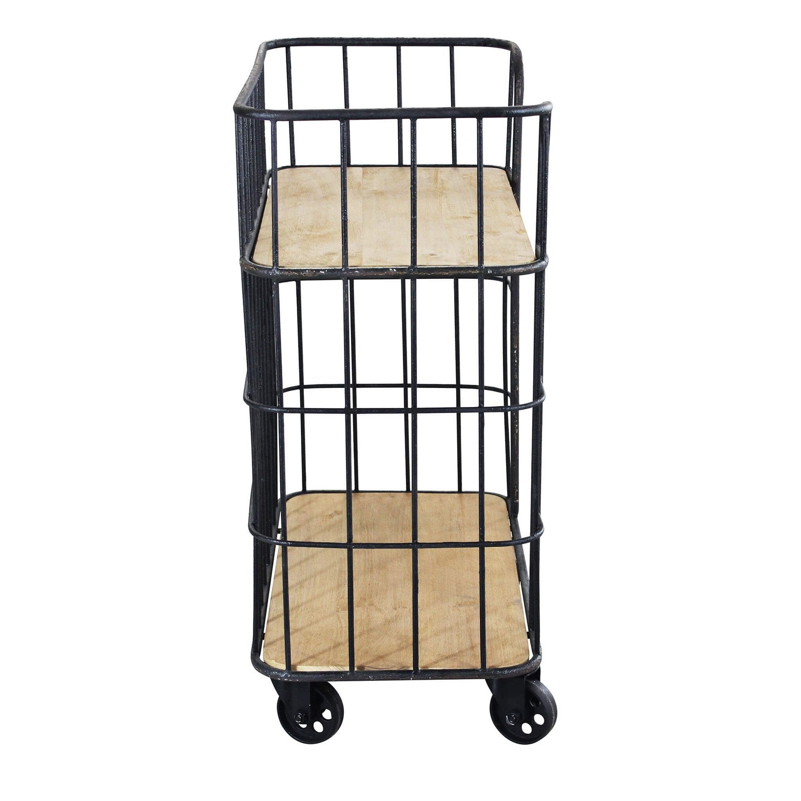 Scaffale Industrial con ruote in Legno Metallo cm 72x39x87 - DALLAS