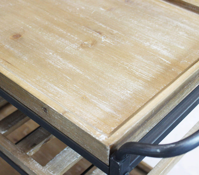 Carrello Portavivande con ruote in Metallo Legno cm 88x43x77 - HERBIE