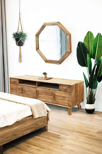 Porta tv con 2 cassetti in Pino riciclato cm 180x48x65 - PINE