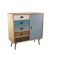 Mobiletto multicolor in Legno MDF cm 80x35x65 - NELSON