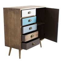 Mobiletto multicolor in Legno MDF cm 80x35x65 - NELSON