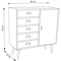 Mobiletto multicolor in Legno MDF cm 80x35x65 - NELSON