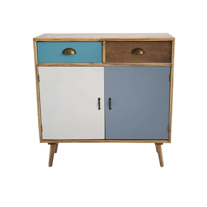 Mobiletto multicolore in Legno MDF cm 80x35x63 - HALLAM