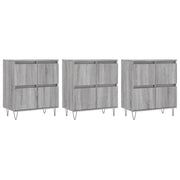 Buffet credenza cassettiera armadio mobile contenitore organizer per cucina soggiorno salotti 3 pezzi legno ingegnerizzato Sonoma grigio 02_0037189