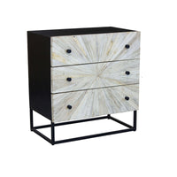 Cassettiera 3 cassetti in Legno Metallo cm 75x45x81 - RAPHAEL