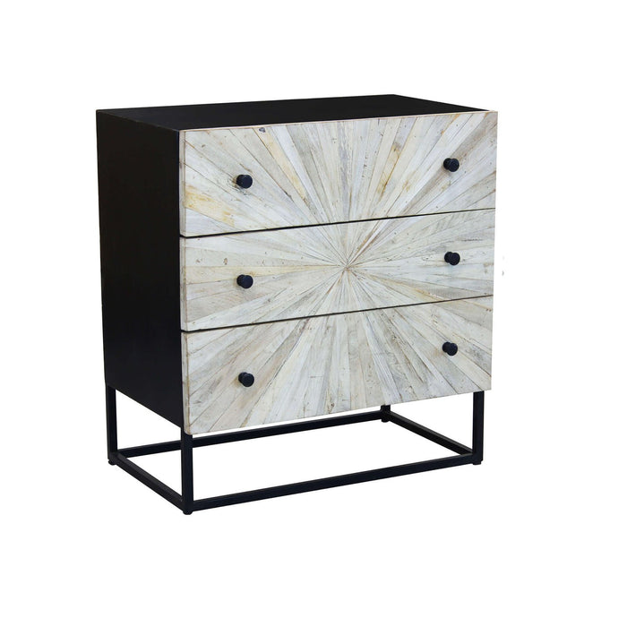 Cassettiera 3 cassetti in Legno Metallo cm 75x45x81 - RAPHAEL