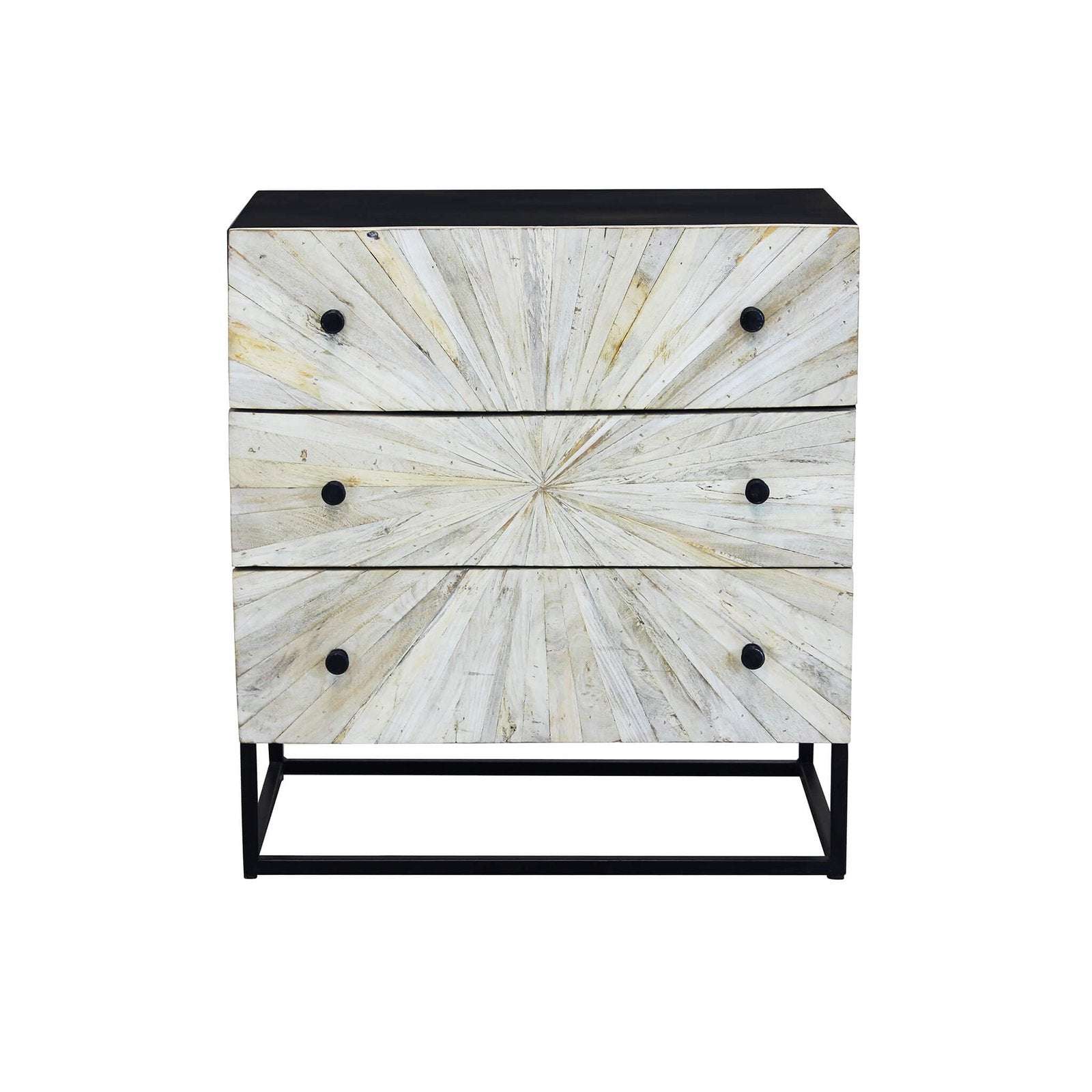 Cassettiera 3 cassetti in Legno Metallo cm 75x45x81 - RAPHAEL