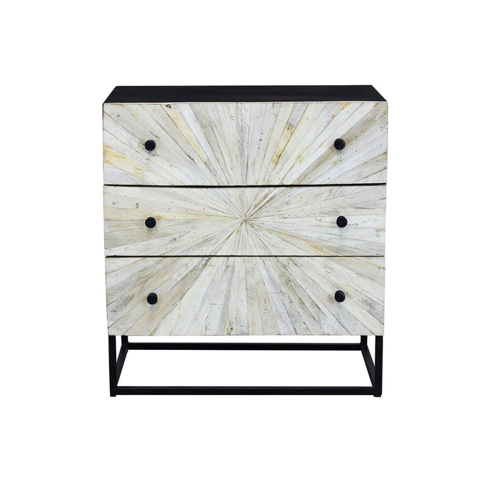 Cassettiera 3 cassetti in Legno Metallo cm 75x45x81 - RAPHAEL