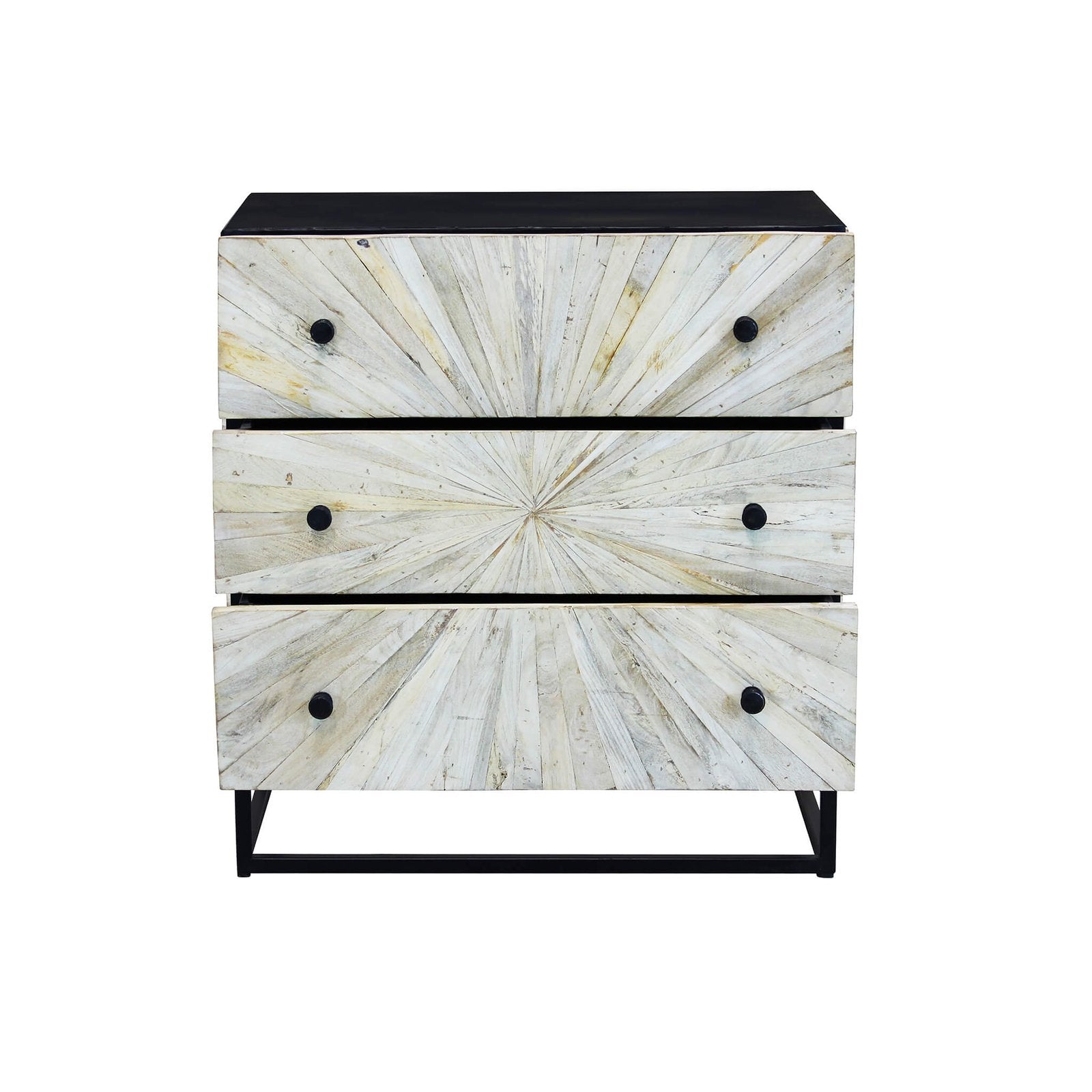 Cassettiera 3 cassetti in Legno Metallo cm 75x45x81 - RAPHAEL