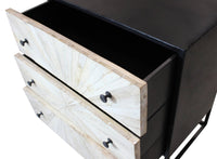 Cassettiera 3 cassetti in Legno Metallo cm 75x45x81 - RAPHAEL