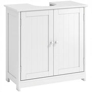 Mobile Sottolavabo a 2 Ante con Ripiano Regolabile e Intaglio a U, 60x30x60 cm, Bianco