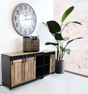 Madia per soggiorno Industrial in Legno Acciaio cm 60x40x78 - TREY