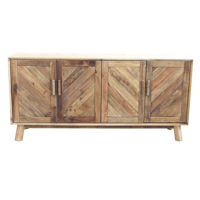 Credenza con 4 ante in Pino riciclato cm 180x48x85 - PINE