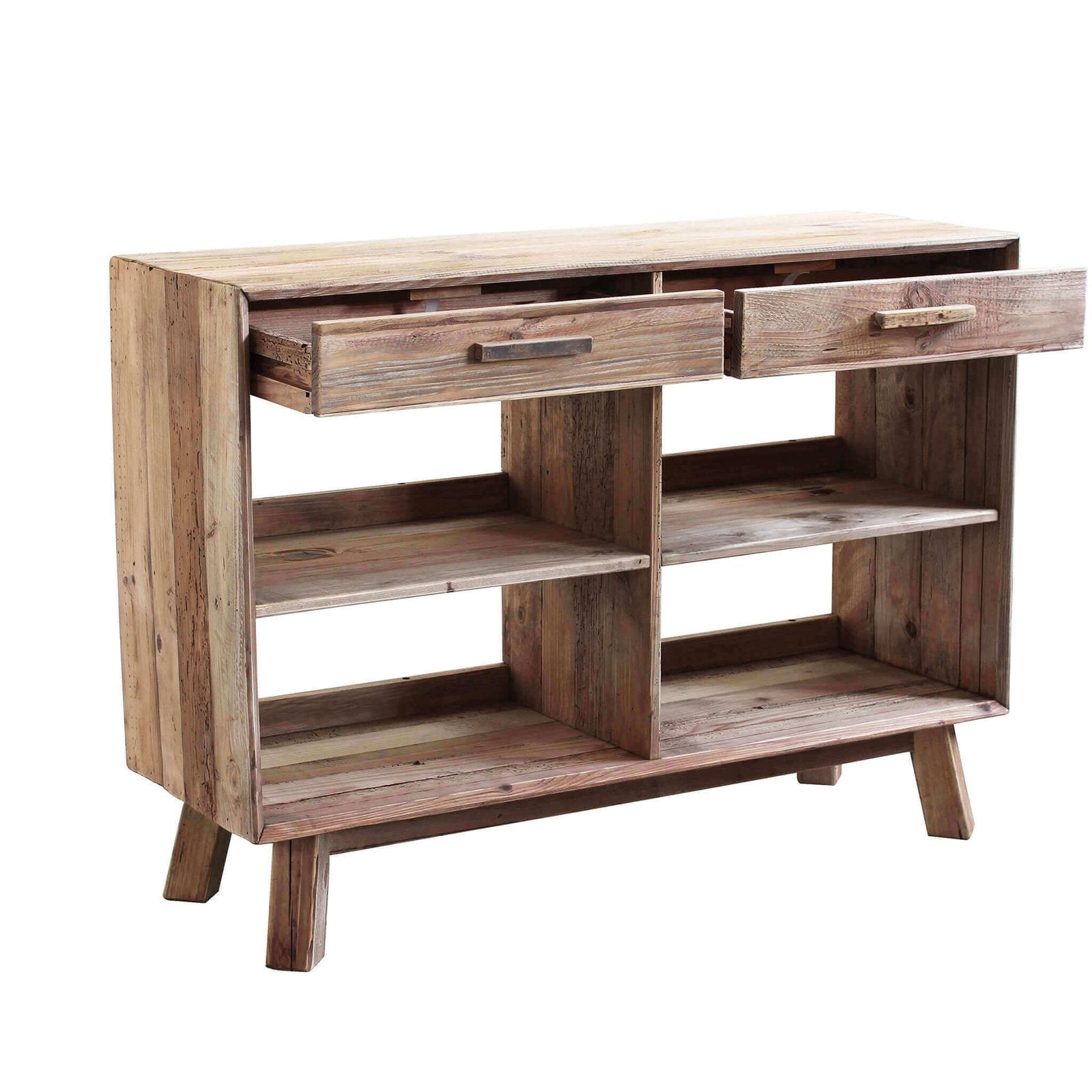 Credenza con 2 cassetti in Pino riciclato cm 117 8x40x85 - PINE