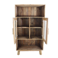 Credenza con Vetrina in Pino riciclato cm 90x40x160 - PINE