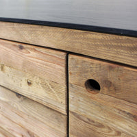 Madia 2 ante 3 cassetti in Pino riciclato cm 150x48x76 - PINE