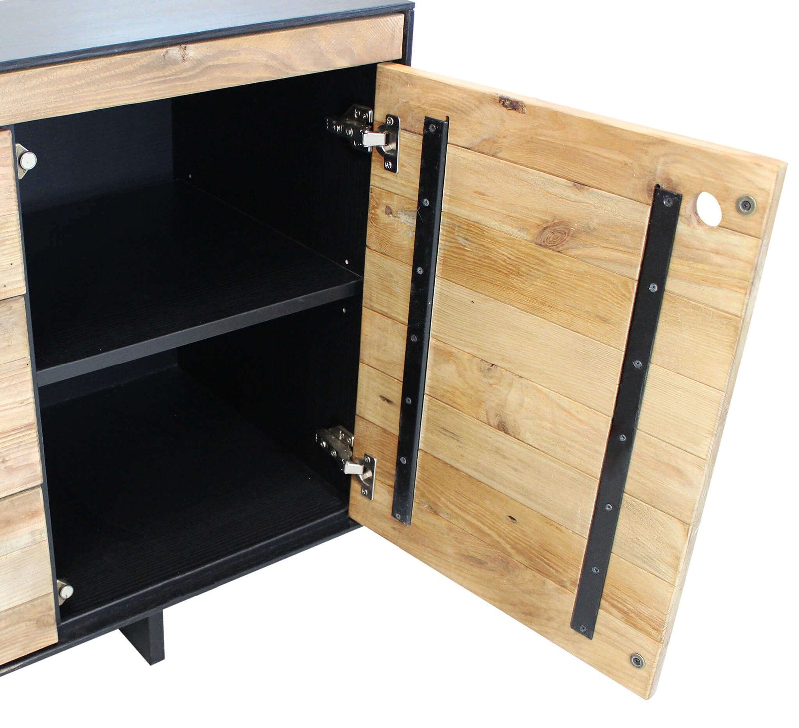 Madia 2 ante 3 cassetti in Pino riciclato cm 150x48x76 - PINE