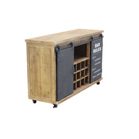 Madia con portabottiglie in Legno Acciaio cm 123x41x74 - LUCIUS