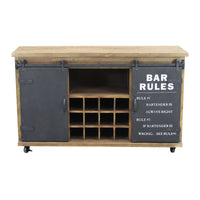 Madia con portabottiglie in Legno Acciaio cm 123x41x74 - LUCIUS