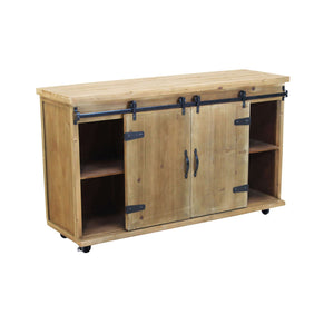 Madia con portabottiglie in Legno Acciaio cm 123x41x75 - DORIAN