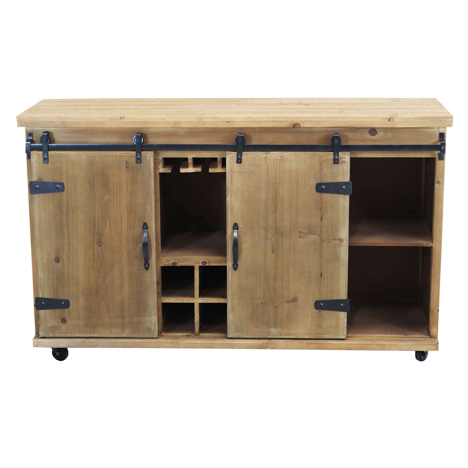 Madia con portabottiglie in Legno Acciaio cm 123x41x75 - DORIAN