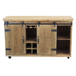 Madia con portabottiglie in Legno Acciaio cm 123x41x75 - DORIAN