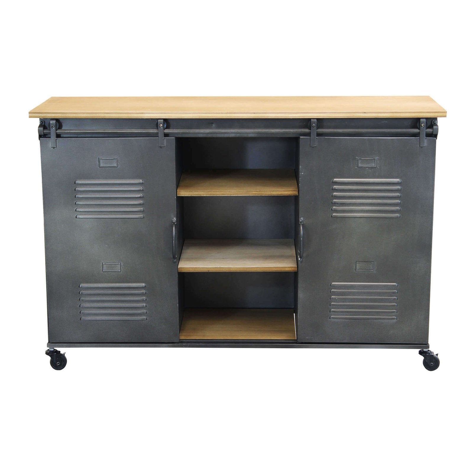 Madia per soggiorno Industrial in Acciaio Legno cm 116x40x77 - RUDOLPH