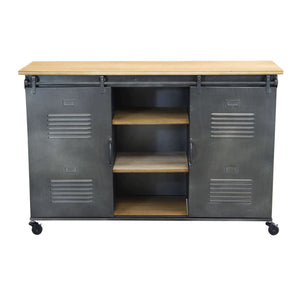 Madia per soggiorno Industrial in Acciaio Legno cm 116x40x77 - RUDOLPH