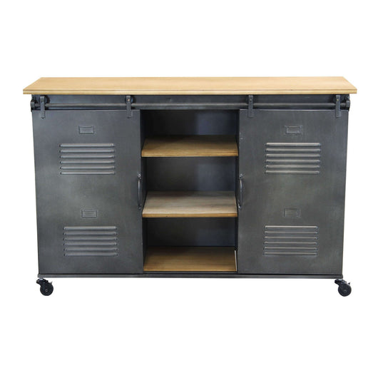 Madia per soggiorno Industrial in Acciaio Legno cm 116x40x77 - RUDOLPH