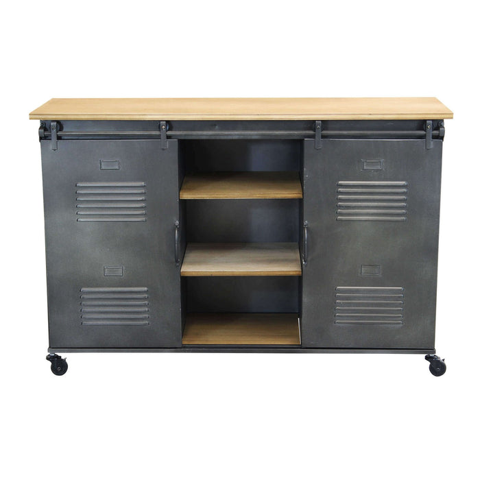 Madia per soggiorno Industrial in Acciaio Legno cm 116x40x77 - RUDOLPH