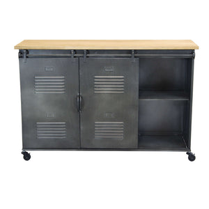 Madia per soggiorno Industrial in Acciaio Legno cm 116x40x77 - RUDOLPH