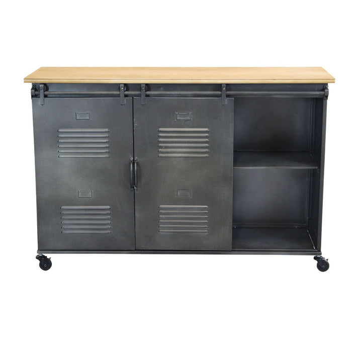 Madia per soggiorno Industrial in Acciaio Legno cm 116x40x77 - RUDOLPH