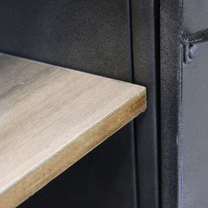 Madia per soggiorno Industrial in Acciaio Legno cm 116x40x77 - RUDOLPH