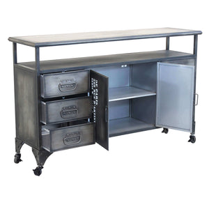 Madia per soggiorno Industrial in Acciaio cm 132 5x37 5x82 - HIRAM