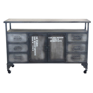 Madia per soggiorno Industrial in Acciaio cm 132 5x37 5x82 - HIRAM