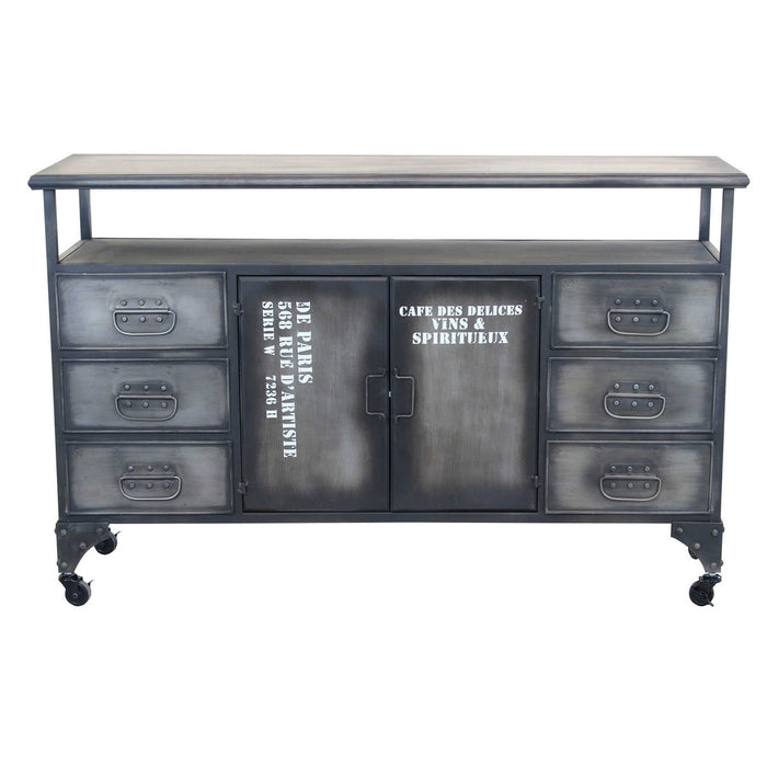 Madia per soggiorno Industrial in Acciaio cm 132 5x37 5x82 - HIRAM