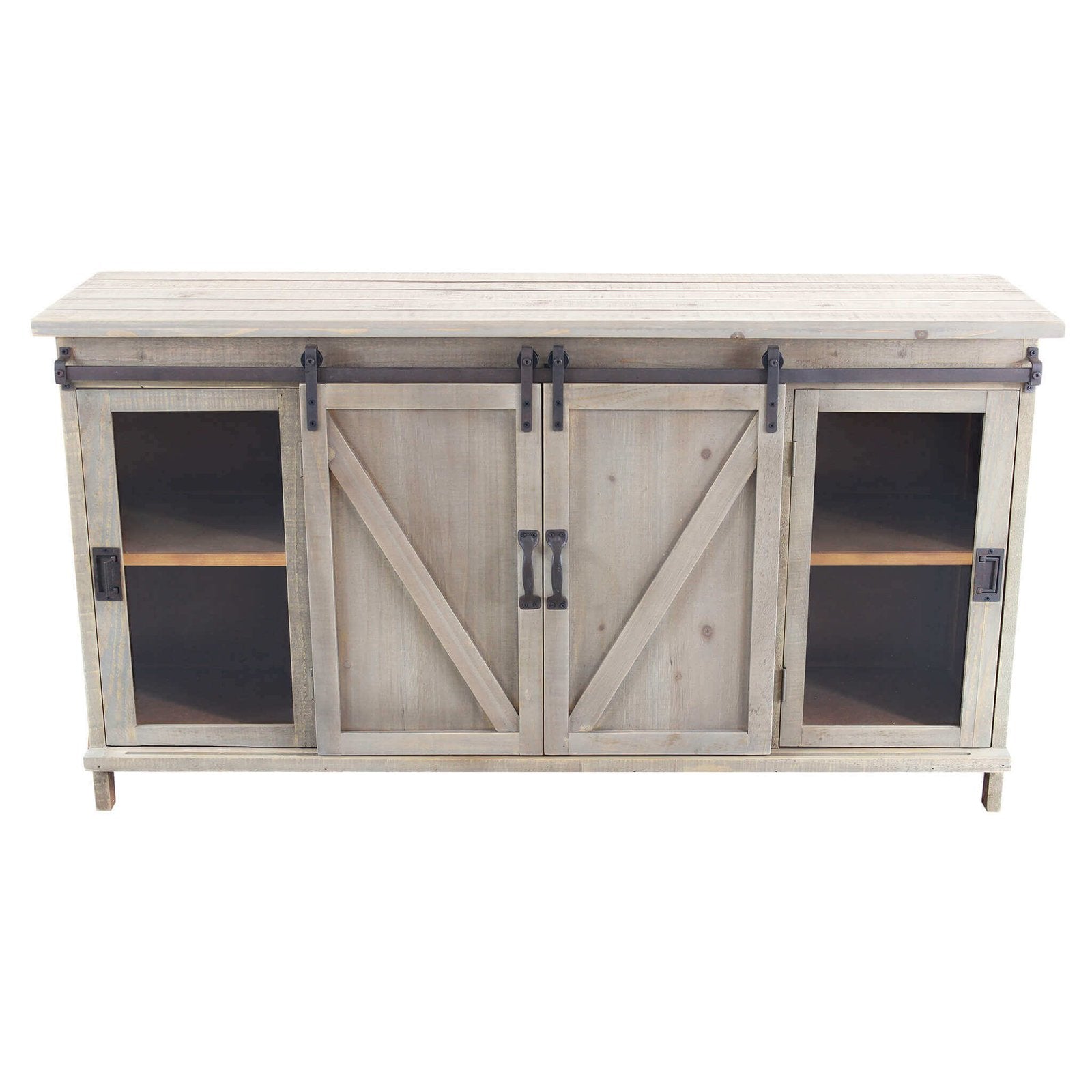 Madia per soggiorno Industrial in Acciaio Legno cm 142x41x76 - SHERLOCK