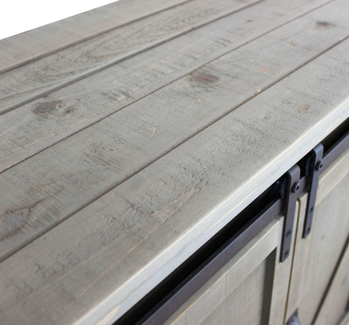 Madia per soggiorno Industrial in Acciaio Legno cm 142x41x76 - SHERLOCK