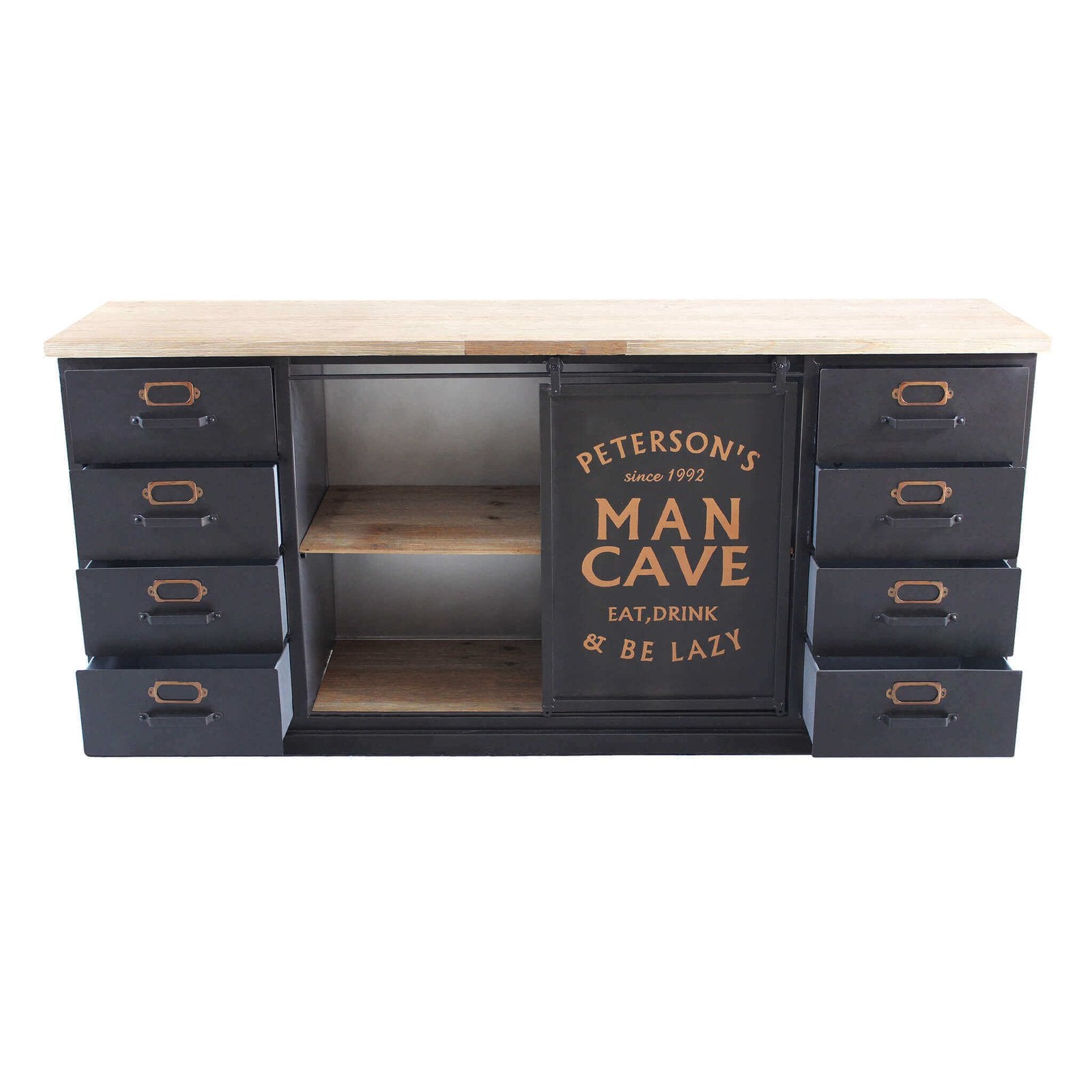 Madia Industrial in Acciaio Legno cm 164 5x40x74 5 - QUINTON